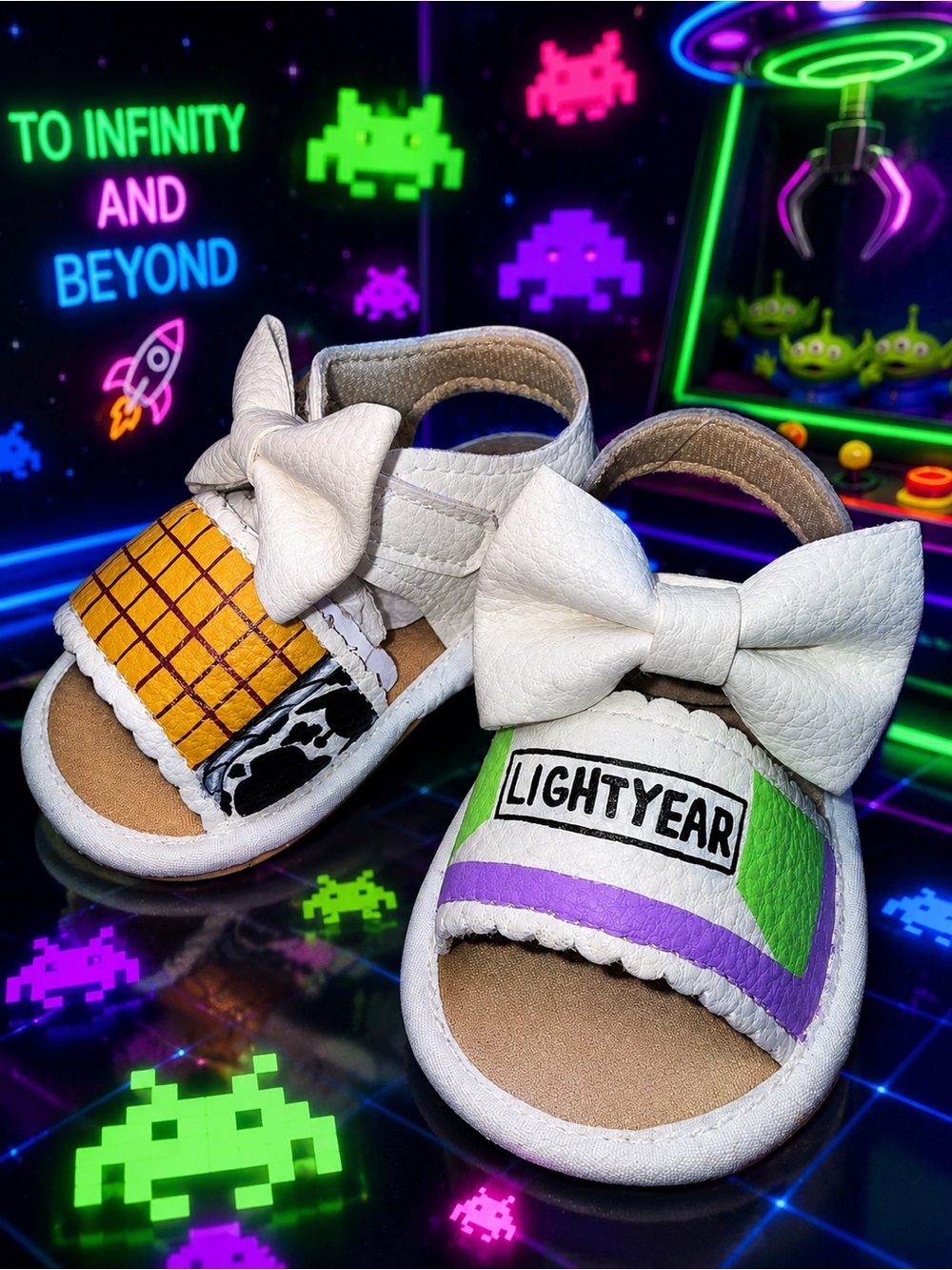🚀💚🤠✨ Custom Toy Story Inspired Bounding Sandals ✨🤠💚🚀